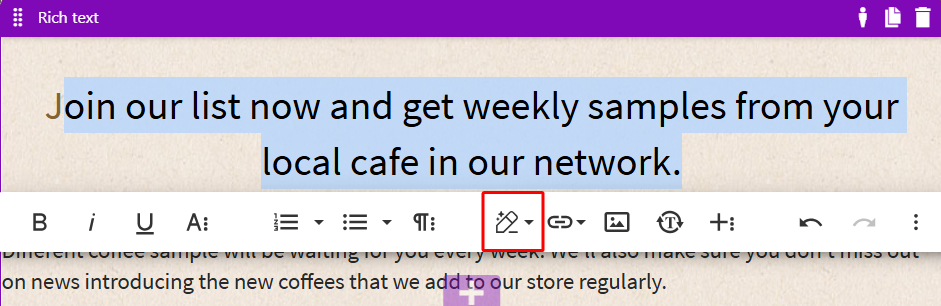 Rich text refinements in Page Builder