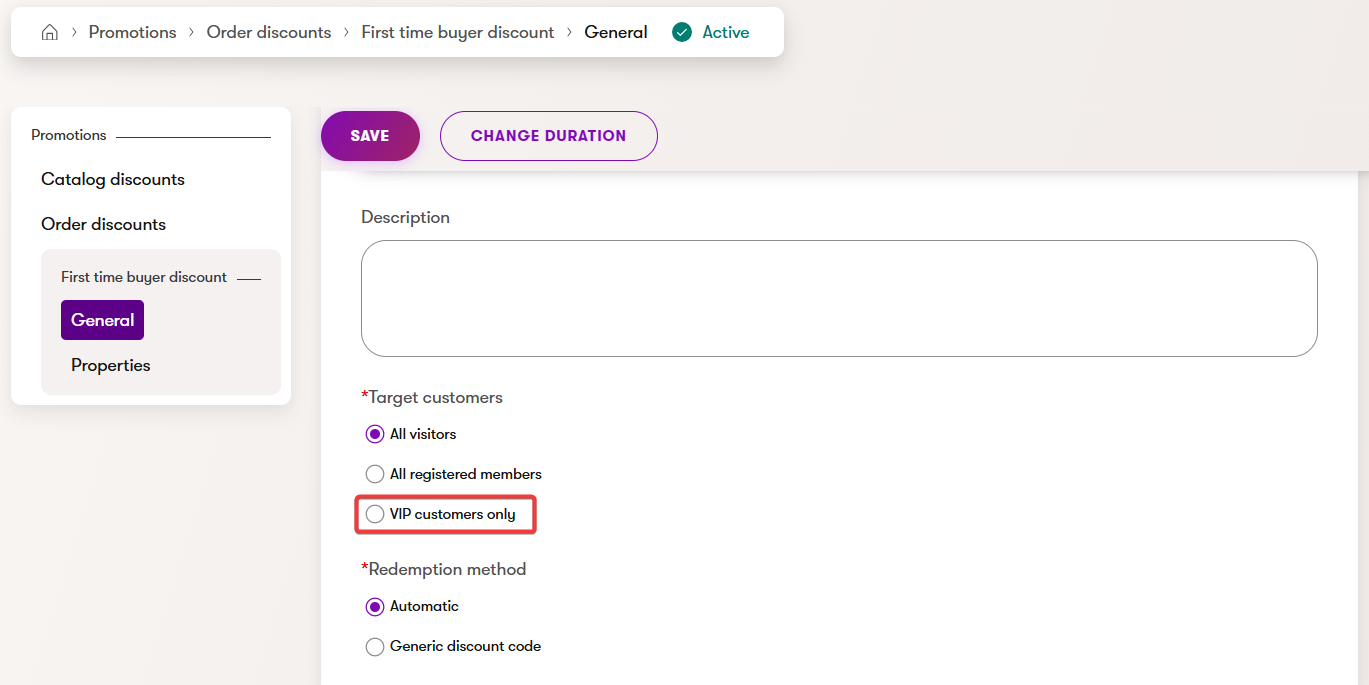 Customer eligibility configuration