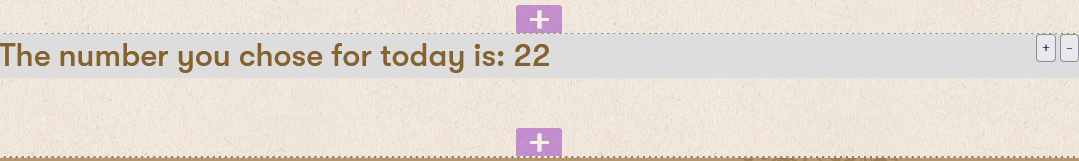 The number editor widget in the Page Builder UI