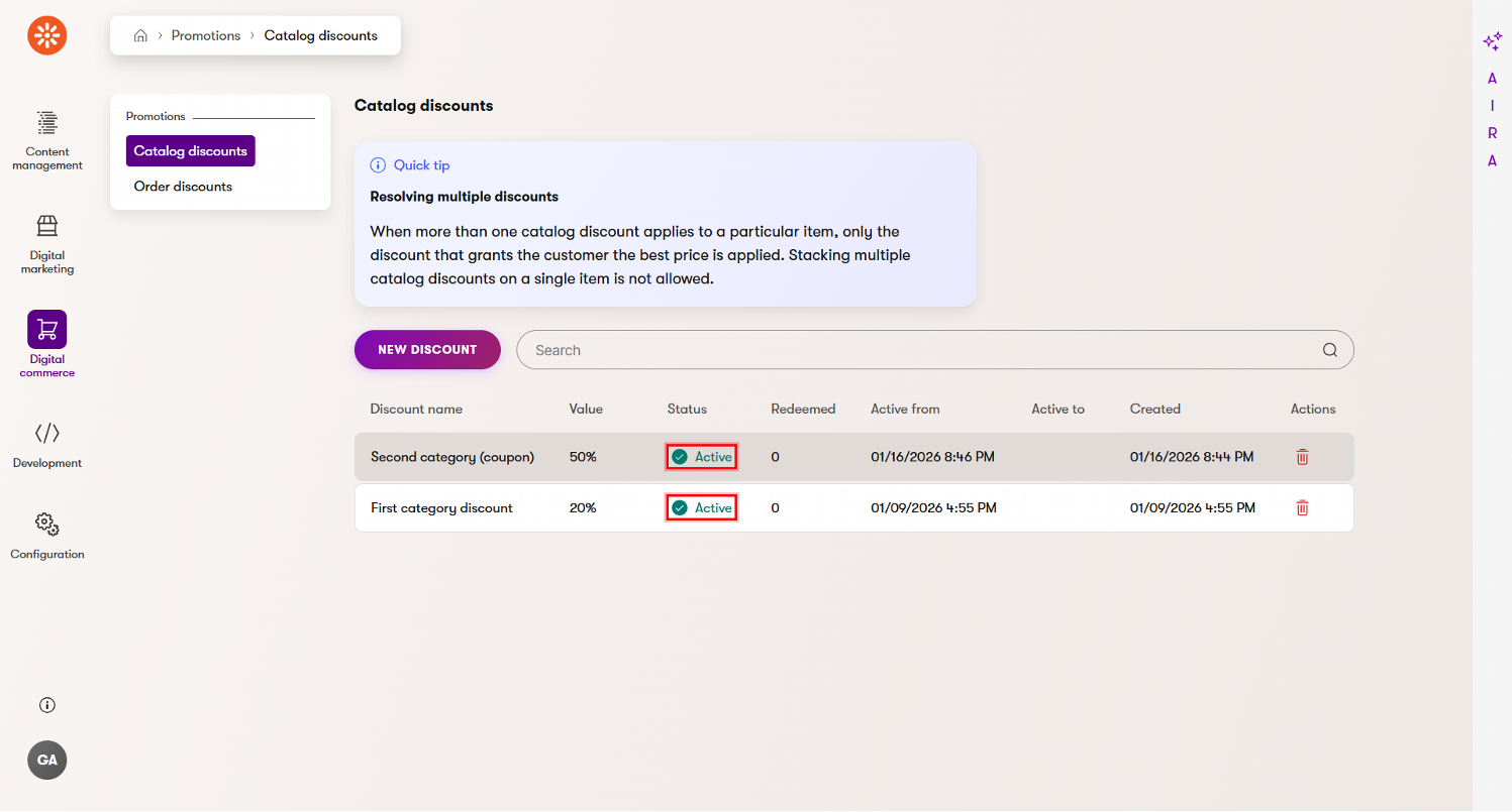 Promotion status info