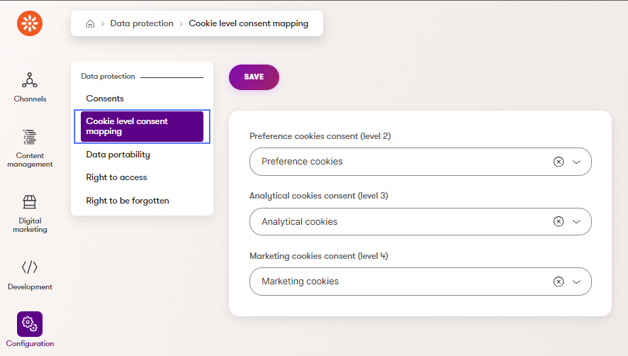 Cookie level consent mapping