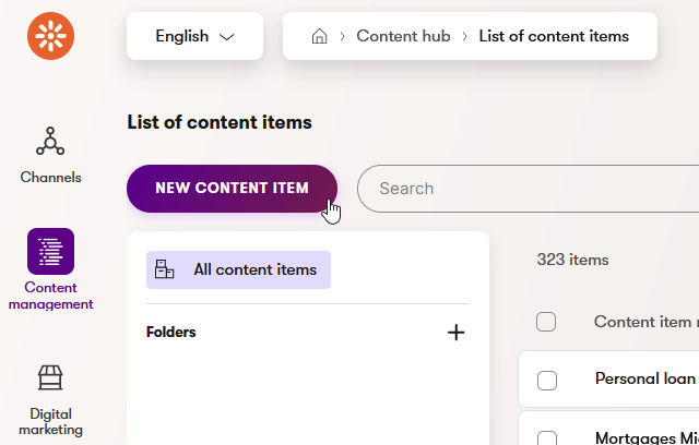Creating a new benefit content item