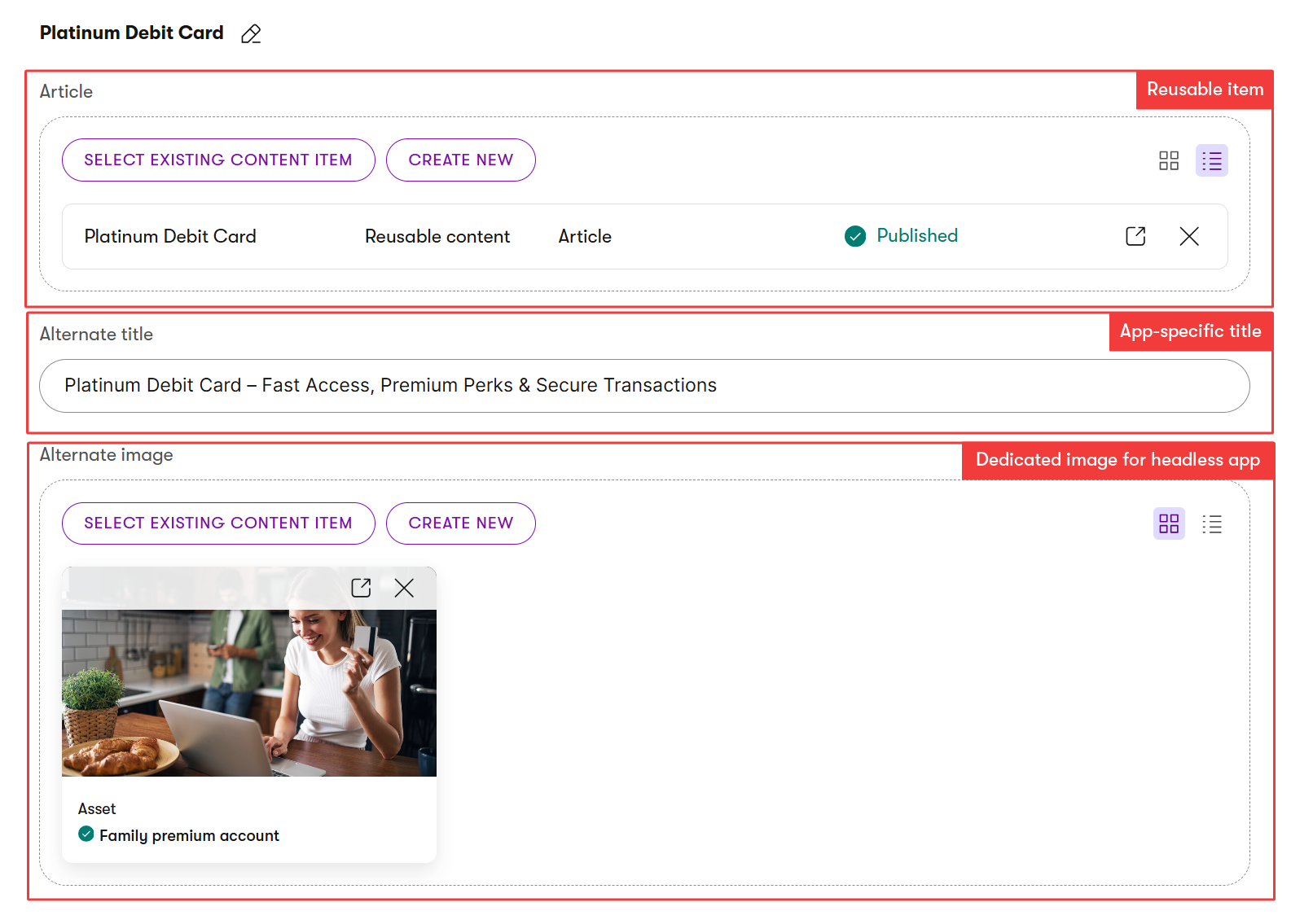 Example of a headless article in Kbank demo site