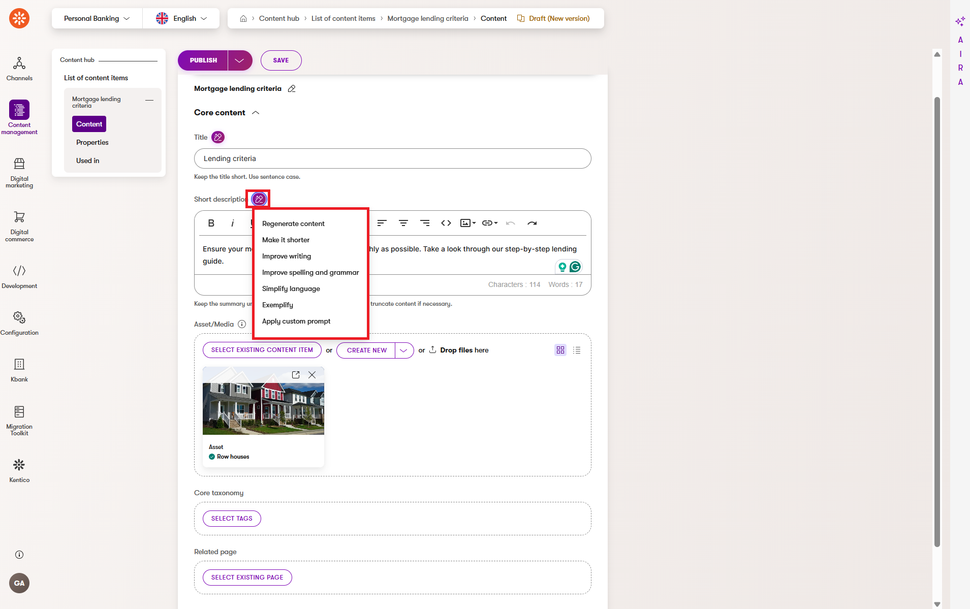 Refine whole field content with AIRA