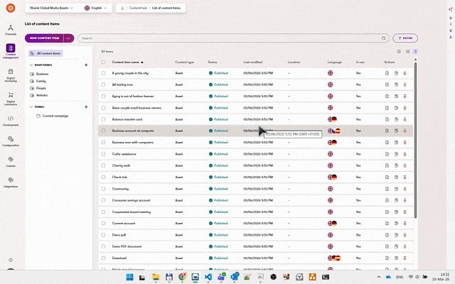 Smart upload zone in Content hub