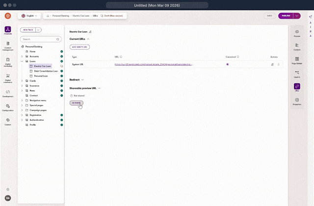 Shareable preview share and stop sharing