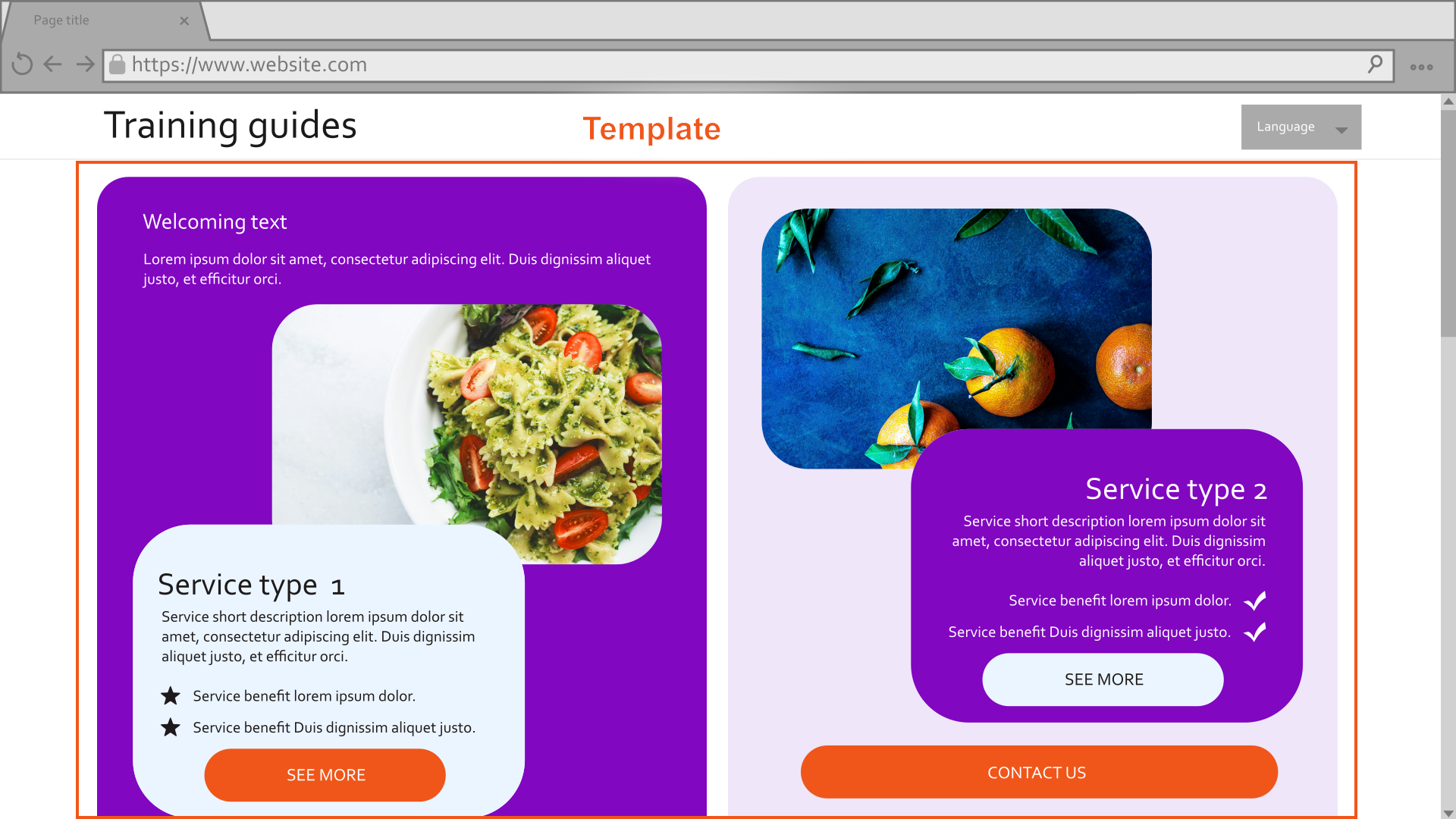 annotated mockup pointing out relevant components