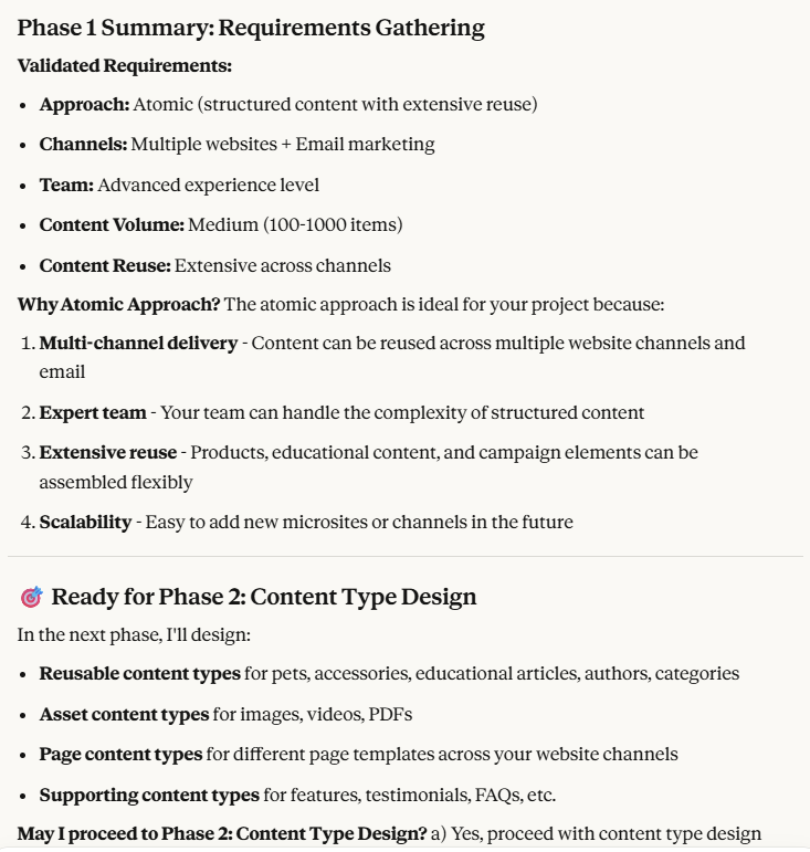 Summary of gathering requirements phase