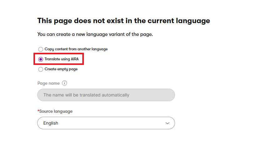 Selecting Translate using AIRA on the TravelGuard Insurance page