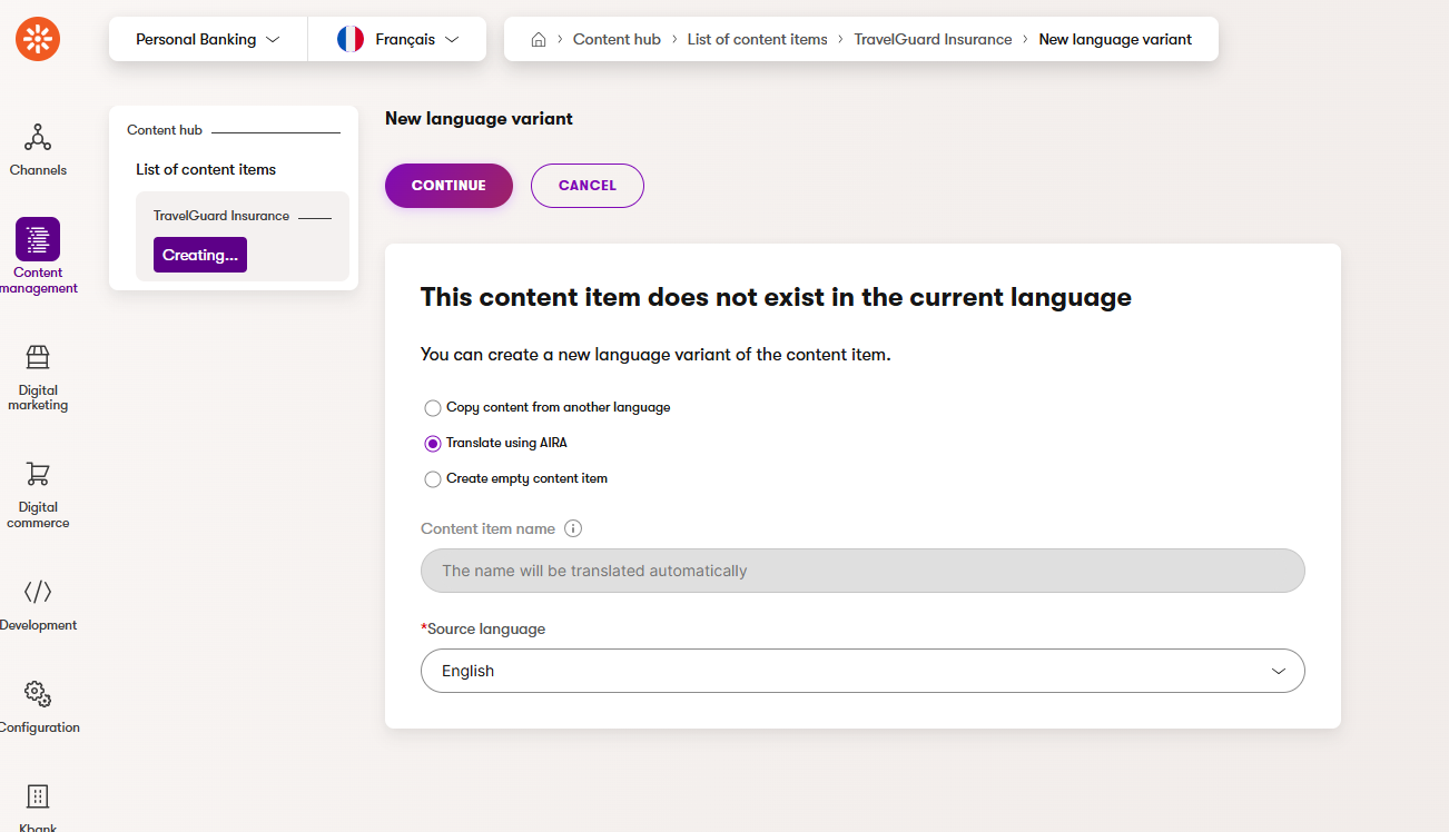 Translate the TravelGuard Insuarnce product item