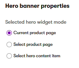 Example of hero banner properties