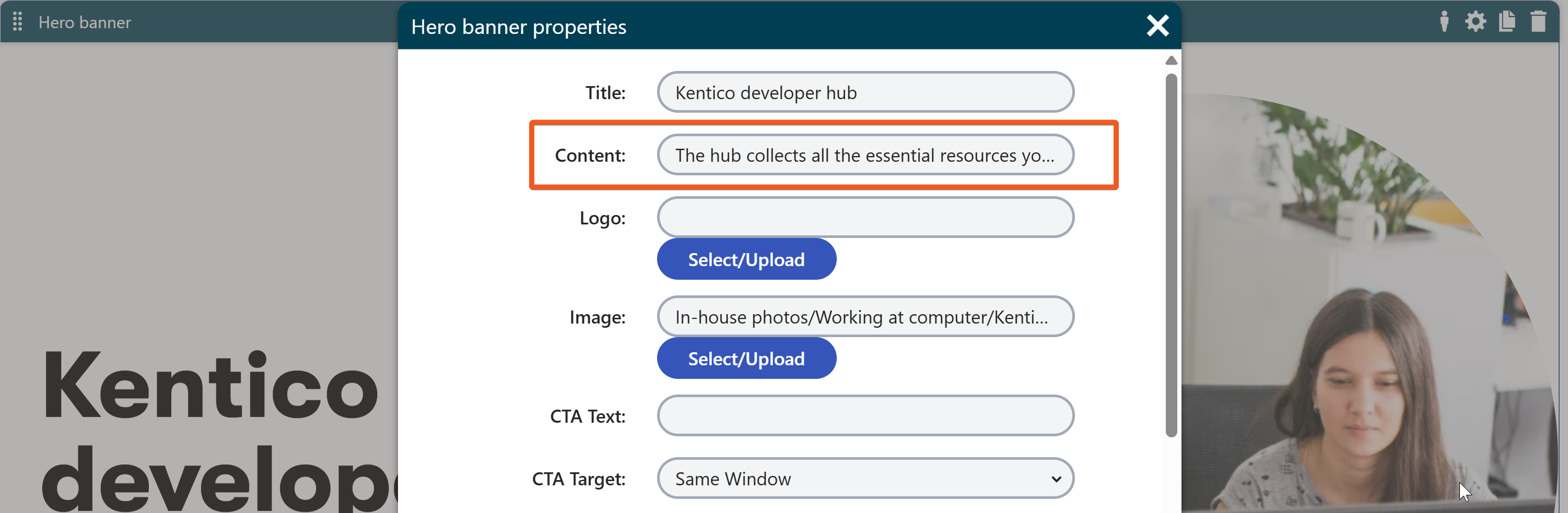 Text input property in KX13 that needs transformation into a text area