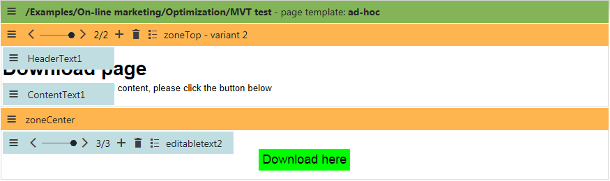 A page with a defined MVT test