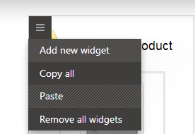 Adding a new widget on a page