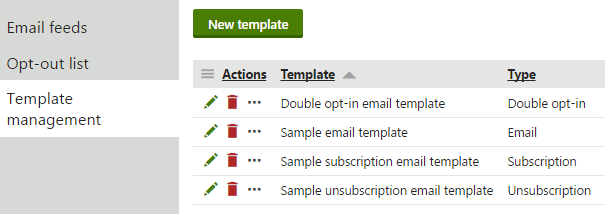 Managing email campaign templates
