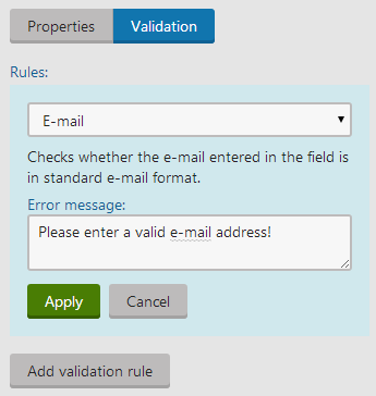 Creating a validation rule