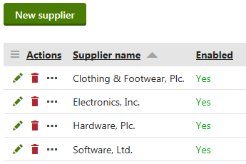Managing suppliers