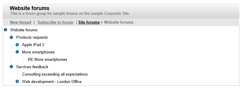 Example of a tree forum