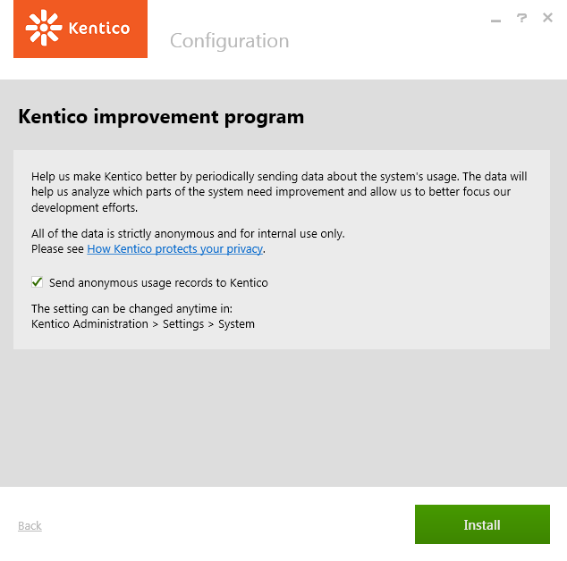Kentico improvement program