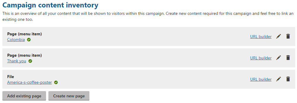 Adding pages to the Campaign content