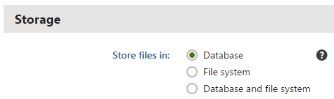 Configuring file storage settings