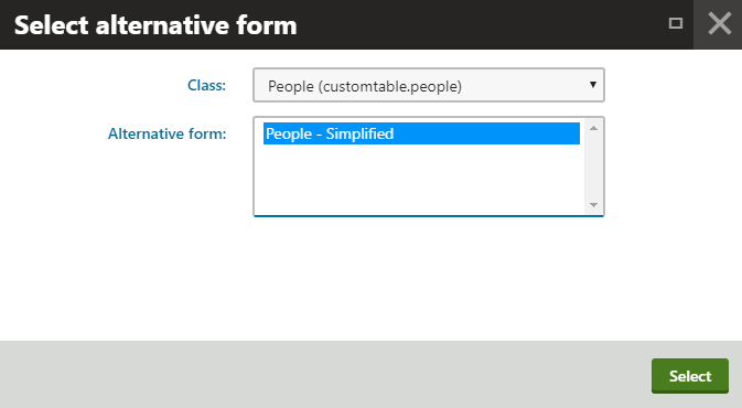 Selecting an alternative form