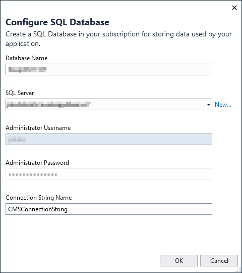 Creating a new SQL Database