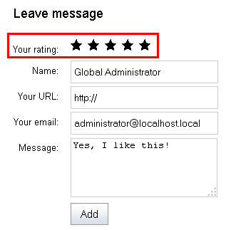 Leaving a message with rating