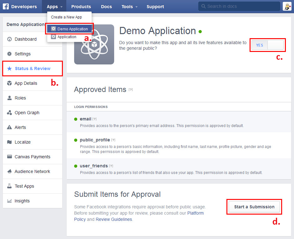 Configuring Facebook account settings