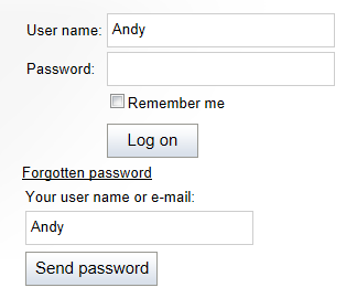 Recovering password through the Logon form web part