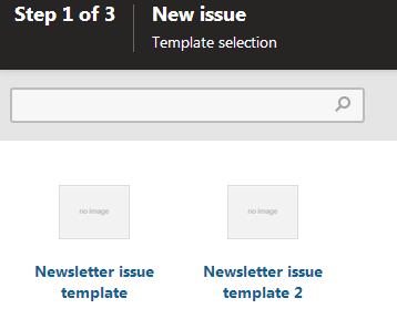 Selecting templates when creating a new newsletter issue
