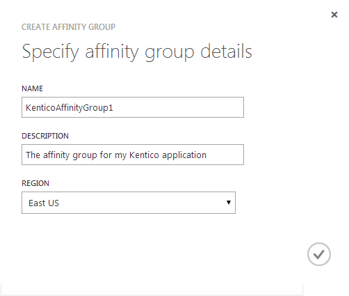 Creating an affinity group