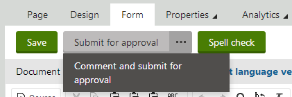 Commenting and submitting a document for approval