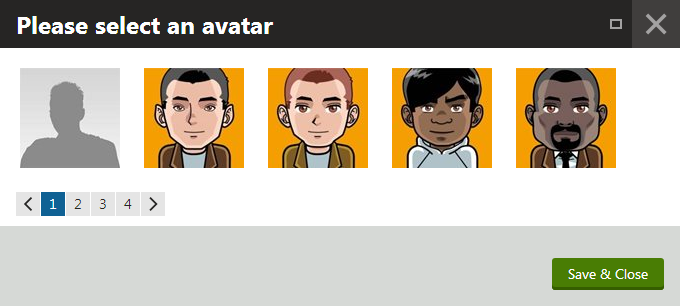 Selecting a predefined avatar