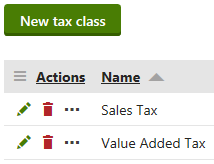 Managing tax classes