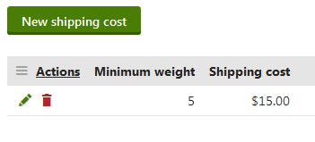 Shipping costs without any range starting with 0