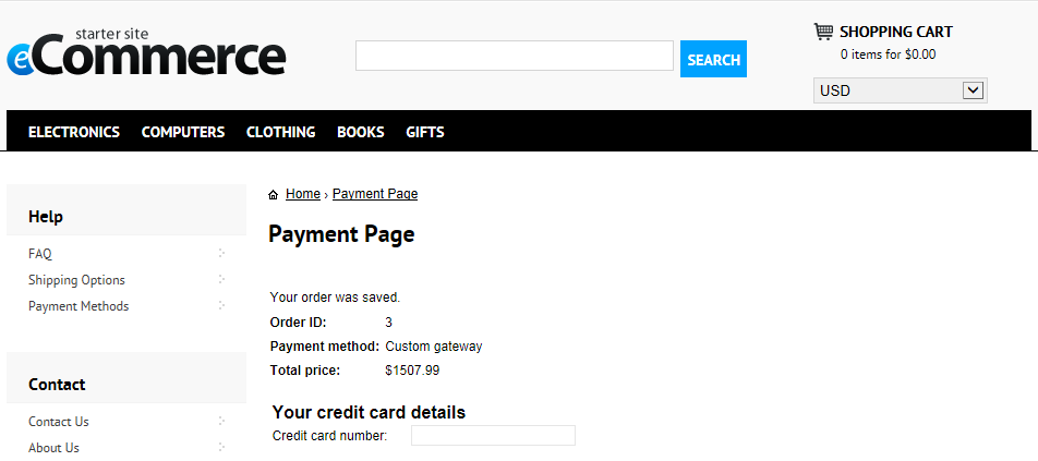 Custom payment gateway form
