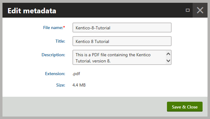 Editing file metadata