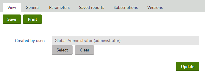 Viewing the filter that allows you to set value of the report’s parameter