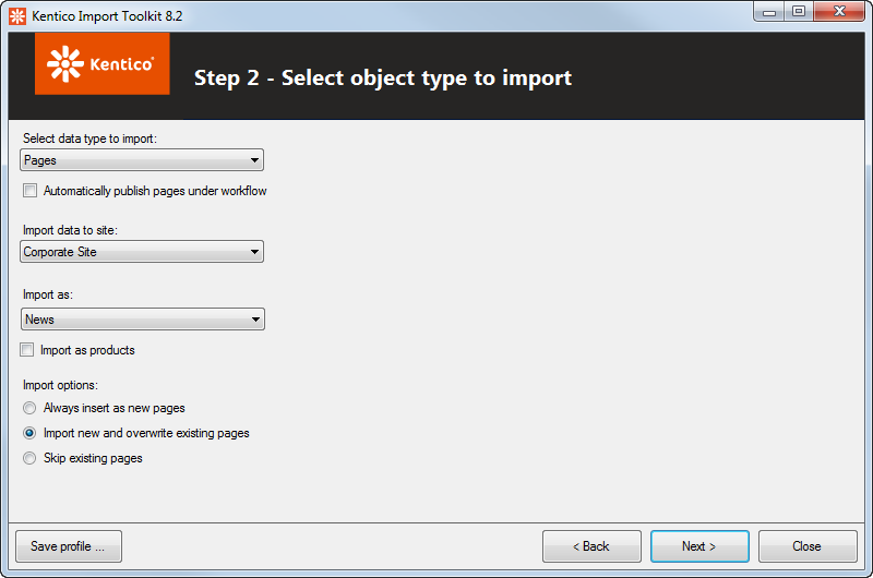 Configure the settings for importing language versions of documents