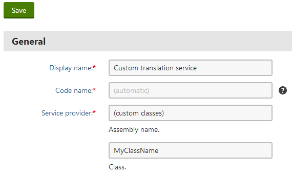 Assigning a custom App_Code class to a new translation service