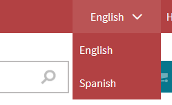 A language selector displayed on the sample Dancing Goat website