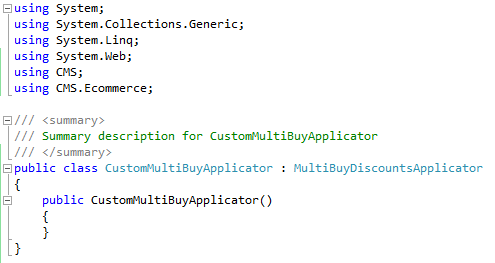 Creating the CustomMultiBuyApplicator class