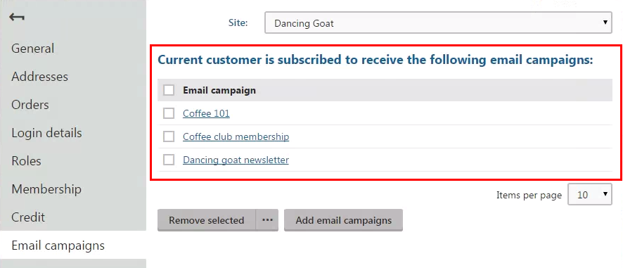 Subscribed email campaigns
