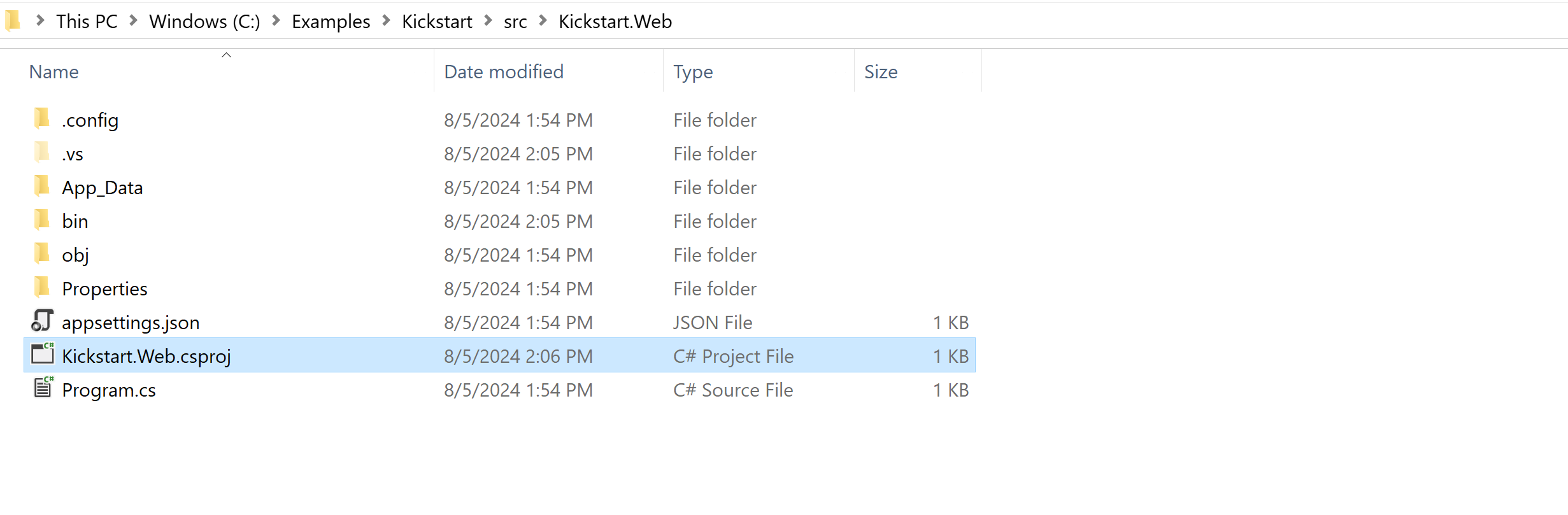 New project structure in File explorer