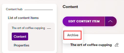 Archive a content item