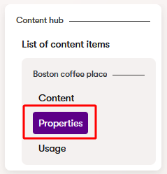 Properties tab