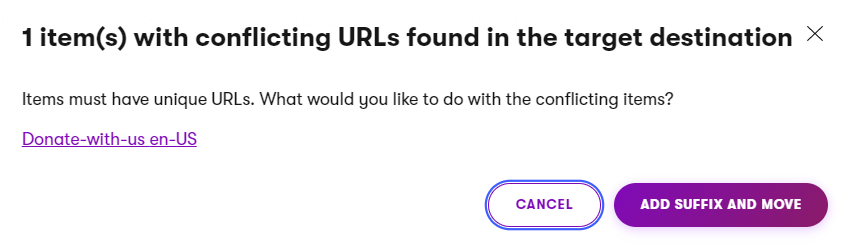 URL collisions when moving pages