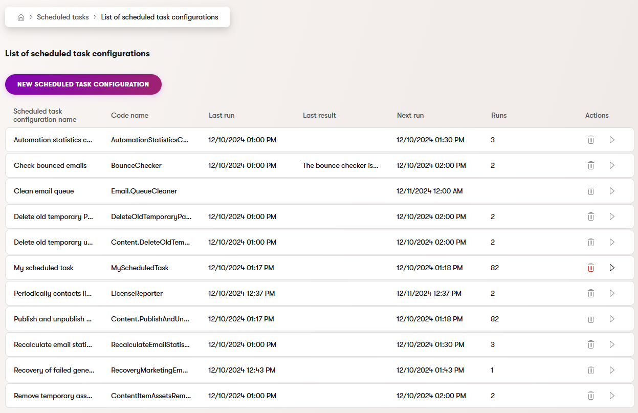 Scheduled tasks overview