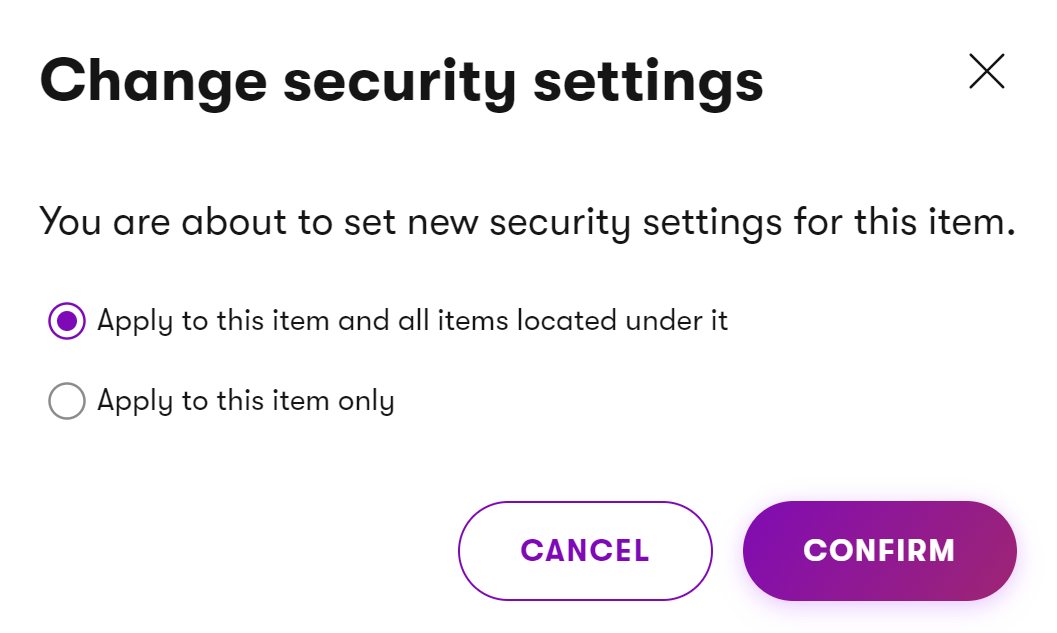 Secure subpages modal